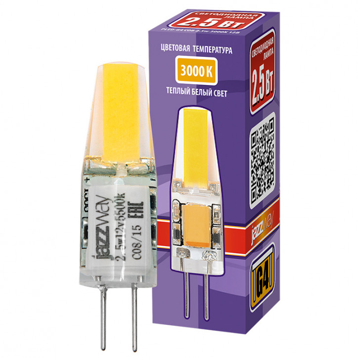Лампа светодиодная LED 2.5вт G4 12B 200Lm теплый белый COB Лампа светодиодная LED 2.5вт G4 12B 200Lm теплый белый COB