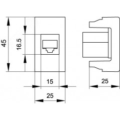 Розетка компьютерная RJ45 категория 6 экран Viva белая 1 модуль