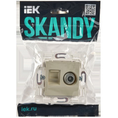 SKANDY Розетка двойная TV+RJ45 кат.5E SK-A14B бежевый IEK