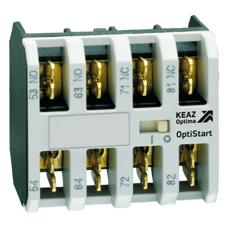 Блок контактный OptiStart K-MX-1040 фронтальный 4НО, клеммы фастон, для мини-контакторов M