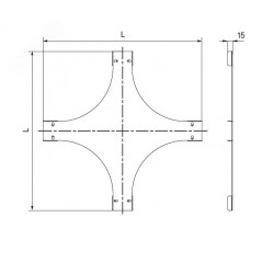 Крышка на Х-образный ответвитель 150, 2,0 мм, в комплекте с крепежными элементами необходимыми для монтажа