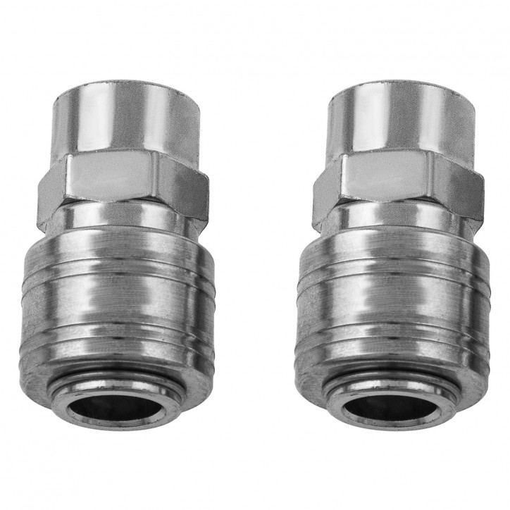 Муфта универсальная быстросъемная (мама), внутренняя резьба 1/4, 2 шт. Муфта универсальная быстросъемная (мама), внутренняя резьба 1/4, 2 шт.