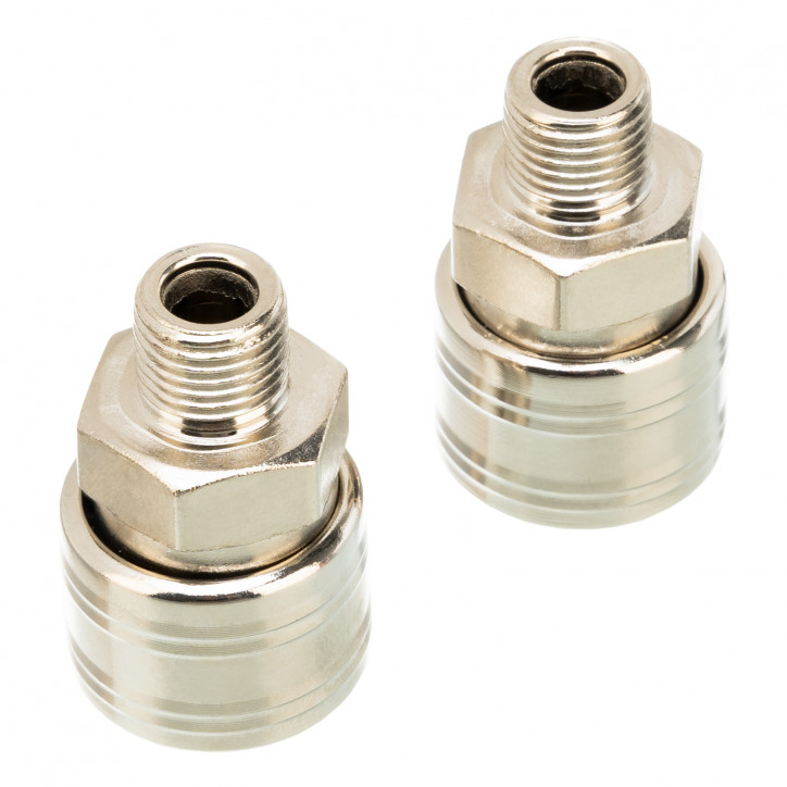 Муфта универсальная быстросъемная (мама), внешняя резьба 1/4, 2 шт. Муфта универсальная быстросъемная (мама), внешняя резьба 1/4, 2 шт.