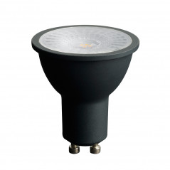 Лампа светодиодная LED 7вт 230в GU10 теплый с линзой 110 гр. черный корпус Feron PRO