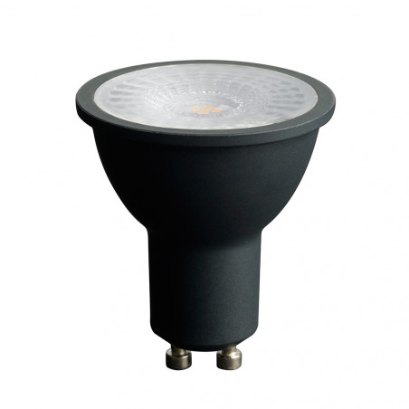 Лампа светодиодная LED 7вт 230в GU10 теплый с линзой 110 гр. черный корпус Feron PRO
