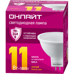 Лампа светодиодная 11вт OLL-MR16-11-230-3К-GU5.3 ОНЛАЙТ