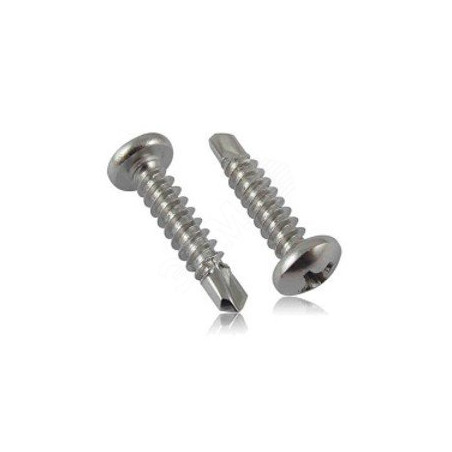 Саморез 4,2x16 DIN7504М с полукруглой головкой с буром на конце оцинкованная сталь