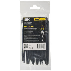 Хомут P6.6 стандартный чёрный 2,5х130мм IEK