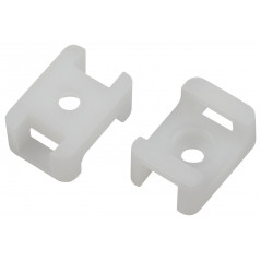 Площадка с монтажным отверстием под хомуты 22х16 мм белая М4 50 штук NO-225-305