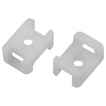 Площадка с монтажным отверстием под хомуты 22х16 мм белая М4 50 штук NO-225-305