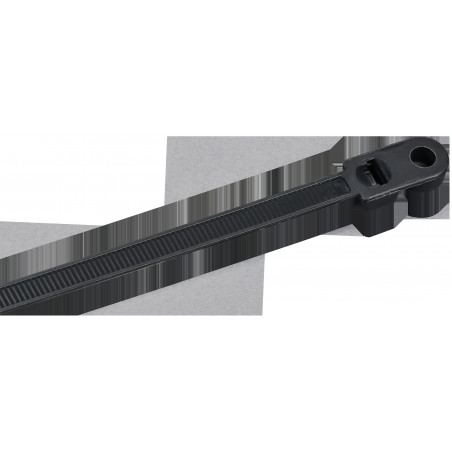 Хомут P6.6 с винтовым креплением чёрный 7,6х400мм IEK