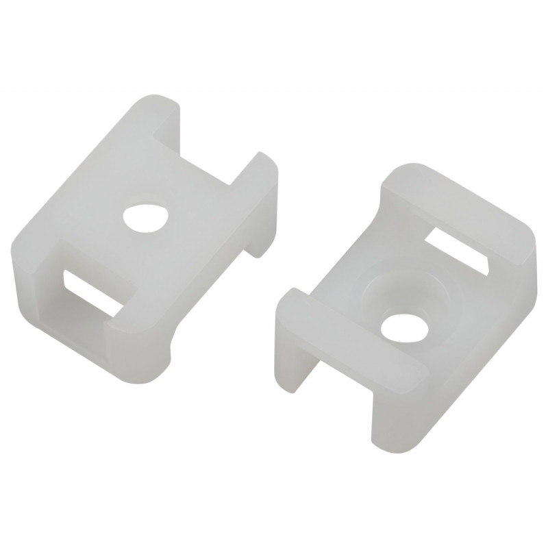 Площадка с монтажным отверстием под хомуты 22х16 мм белая М4 10 штук NO-225-313