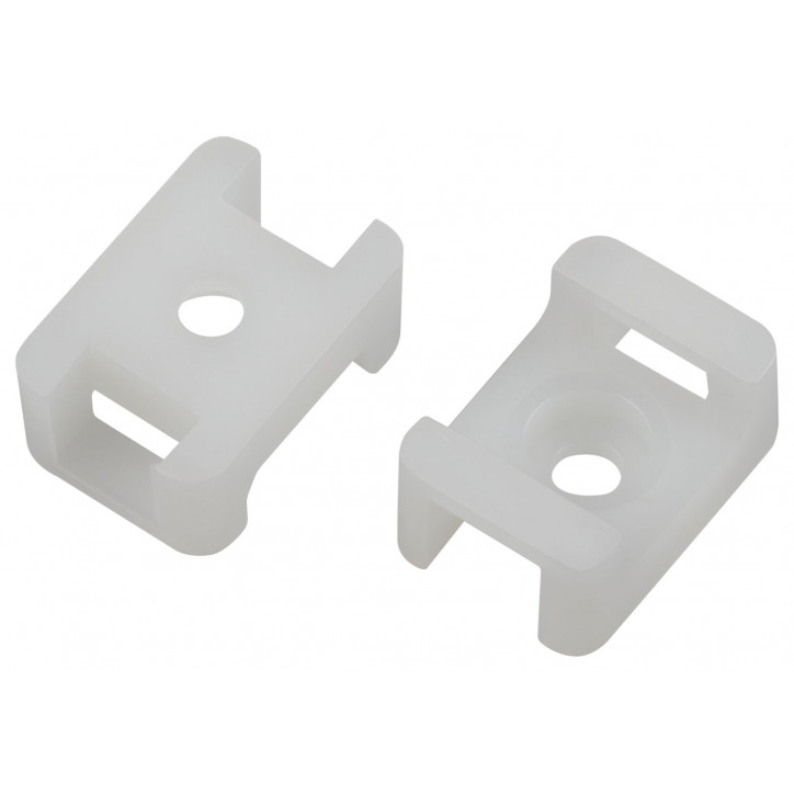 Площадка с монтажным отверстием под хомуты 22х16 мм белая М4 10 штук NO-225-313