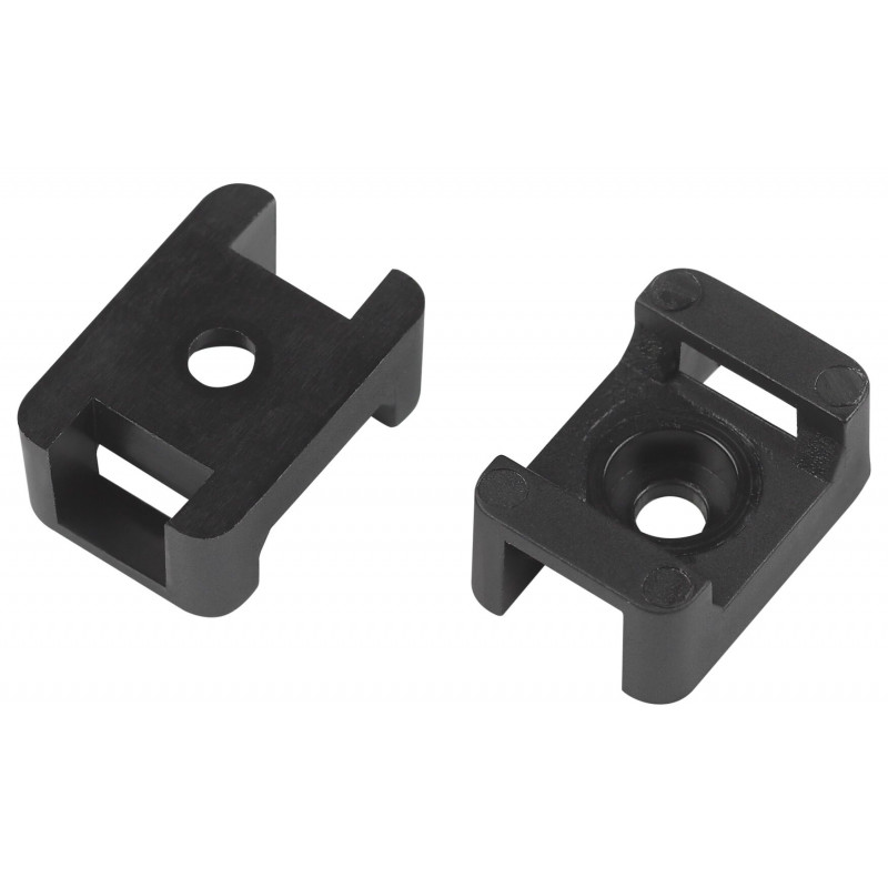 Площадка с монтажным отверстием под хомуты 22х16 мм М4 чёрная 50 штук NO-225-306