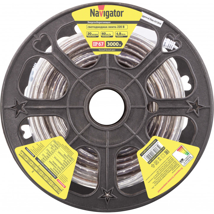 Лента светодиодная NLS-3528WW60-4.8-IP67-220V Лента светодиодная NLS-3528WW60-4.8-IP67-220V