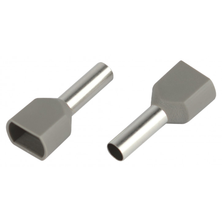 Наконечник-гильза с изолированным фланцем (упаковка 50 шт.) NO-225-105 (двойной) НШвИ(2) 4,0-12