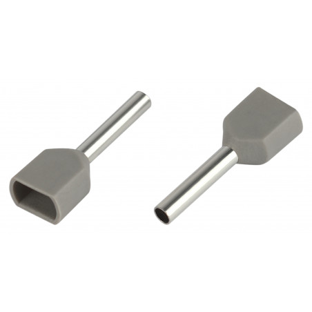 Наконечник-гильза с изолированным фланцем (упаковка 10 шт.) NO-225-12 (двойной) НШвИ(2) 0,75-10