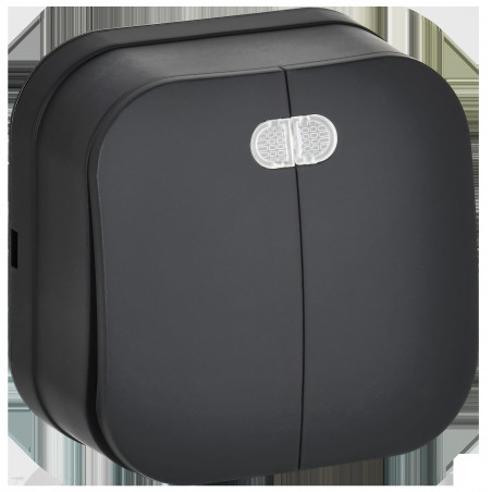 GLORY Выключатель 2-клавишный для открытой установки с индикацией 10А ВС20-2-1-ХЧм черный матовый IEK