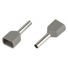 Наконечник-гильза с изолированным фланцем (упаковка 10 шт.) NO-225-11 (двойной) НШвИ(2) 0,75-8