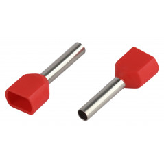 Наконечник-гильза с изолированным фланцем (упаковка 50 шт.) NO-225-100 (двойной) НШвИ(2) 1,0-10