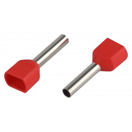 Наконечник-гильза с изолированным фланцем (упаковка 50 шт.) NO-225-100 (двойной) НШвИ(2) 1,0-10