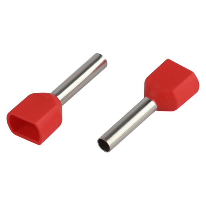 Наконечник-гильза с изолированным фланцем (упаковка 50 шт.) NO-225-100 (двойной) НШвИ(2) 1,0-10