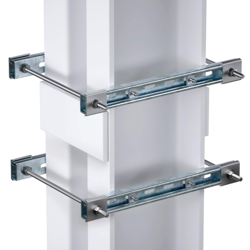 Комплект обжимной монтажных профилей тип 1, обхват конструкции габаритами 250 на 400 мм, для крепления 1 оболочки(ек) одноготипо