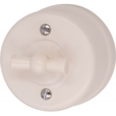 Выключатель Лизетта 1-кл. проходной, пластик, цвет Песочное золото