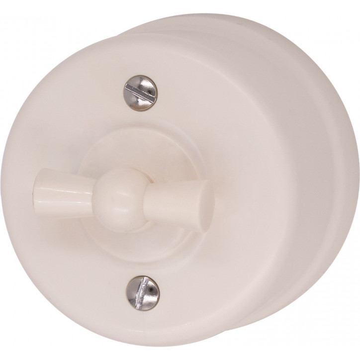 Выключатель Лизетта 1-кл. проходной, пластик, цвет Песочное золото