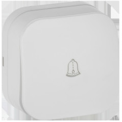 GLORY Выключатель 1-клавишный для открытой установки самовозвратный 10А ВСс20-1-0-ХБм белый матовый IEK