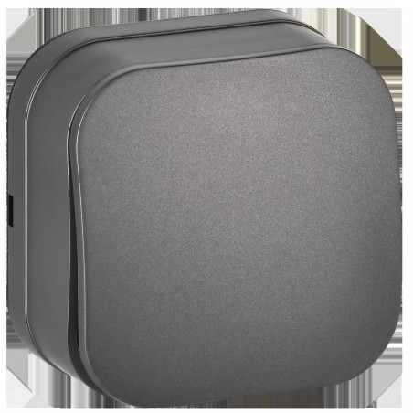 GLORY Выключатель 1-клавишный для открытой установки 10А ВС20-1-0-ХСм сталь матовый IEK