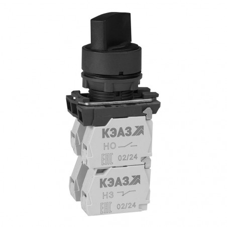 Переключатель КПЕ1510Р-черный-1но+0нз-ручка-фикс-2поз-IP54-КЭАЗ