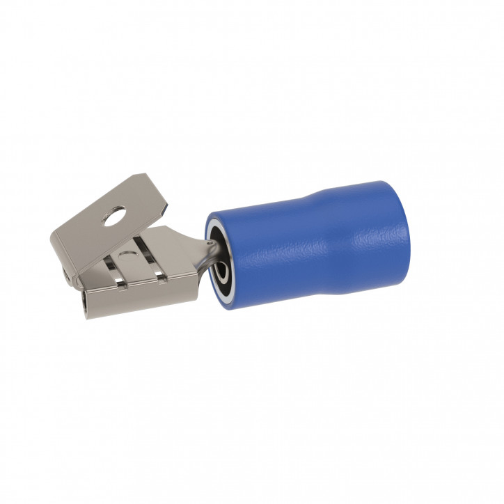 Наконечник-разъем плоский, универсальный 6.3x0.8, изолированный фланец, для кабеля сечением до 2.5кв.мм Наконечник-разъем плоский, универсальный 6.3x0.8, изолированный фланец, для кабеля сечением до 2.5кв.мм