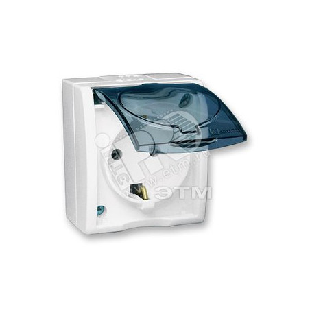 15 Aqua Розетка 2Р+Е Schuko с крышкой полупр. IP54 16А 250В винтовой зажим S15A белый