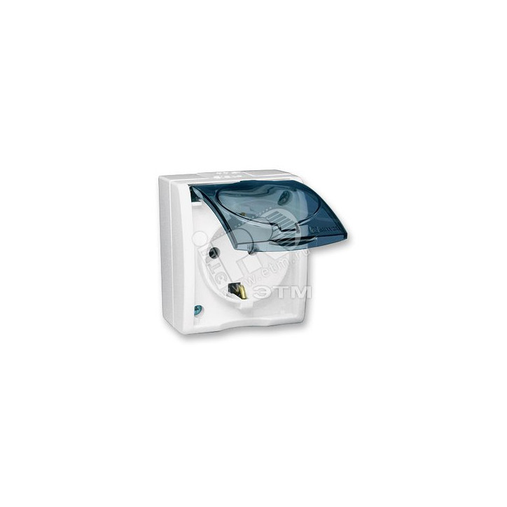 15 Aqua Розетка 2Р+Е Schuko с крышкой полупр. IP54 16А 250В винтовой зажим S15A белый