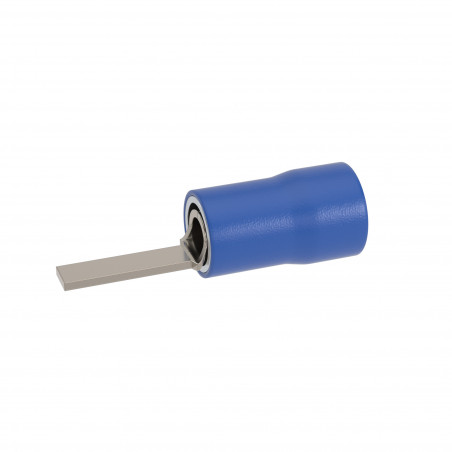 Наконечник со штифтом плоского сечения 2x13, изолированный фланец, для кабеля сечением до 2.5кв.мм