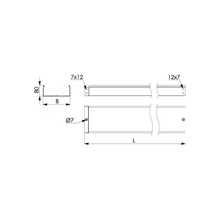 Лоток неперфорированный 80х80 L-3000мм толщина 1.0мм горячеоцинкованный Лоток неперфорированный 80х80 L-3000мм толщина 1.0мм горячеоцинкованный