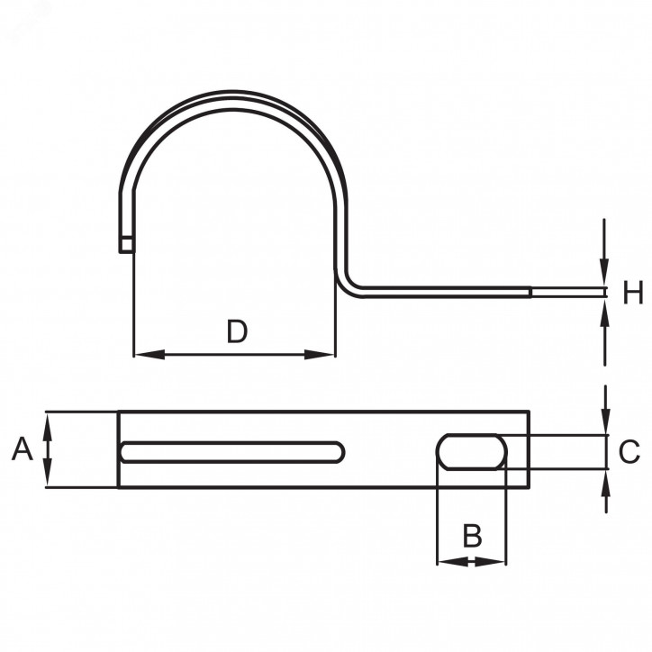 Скоба металлическая 32мм однолапковая оцинкованная Скоба металлическая 32мм однолапковая оцинкованная