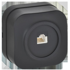 GLORY Розетка для открытой установки компьютерная RJ45 кат.5E РК10-ХЧм черный матовый IEK