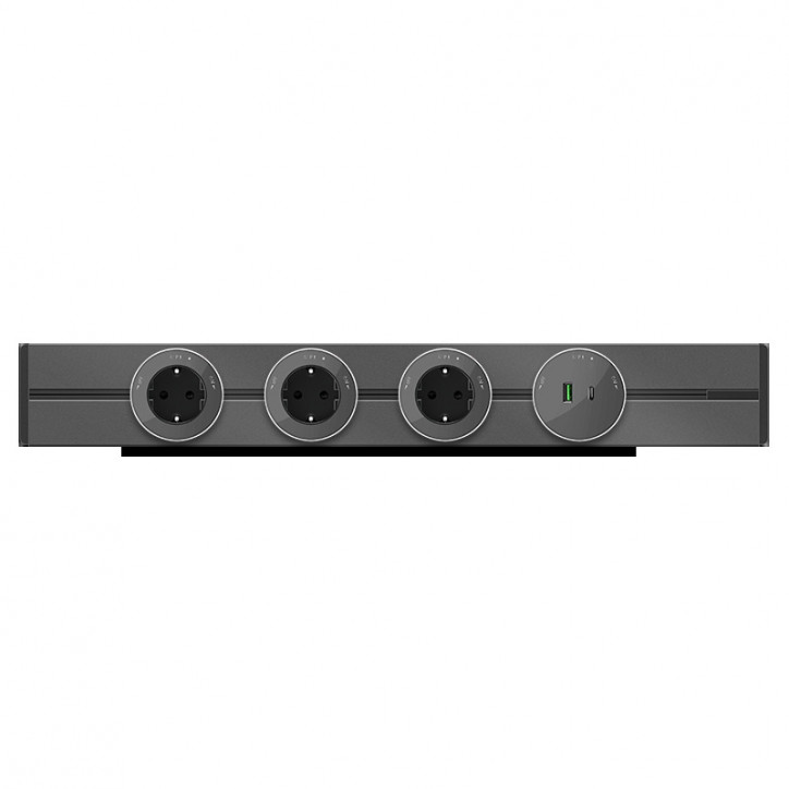 MultiTrack Розетка 2К+З круглая 16А/250В Графит MultiTrack Розетка 2К+З круглая 16А/250В Графит