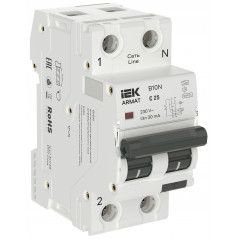 ARMAT Автоматический выключатель дифференциального тока B10N 1P+NP C25 30мА тип A (36мм) IEK