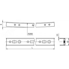 Профиль криволинейный, L1854, толщина2,5 мм, на 15 рожков