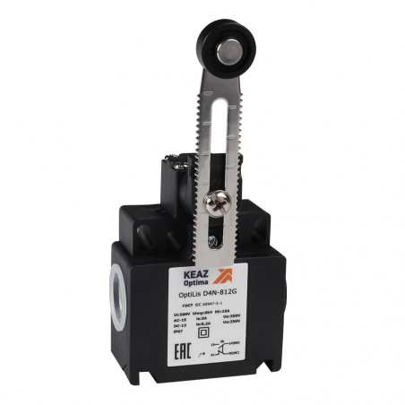 Выключатель концевой OptiLiS D4N-412H рычаг регулируемый 50 мм с роликом пластиковым EN 50047 XCKN2149P20
