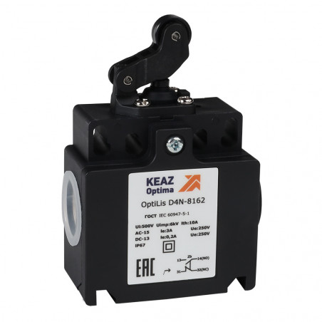 Выключатель концевой OptiLiS D4N-8162 рычаг роликовый горизонтальное перемещение EN 50047 XCKT2121P16