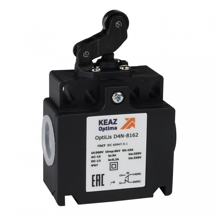 Выключатель концевой OptiLiS D4N-8162 рычаг роликовый горизонтальное перемещение EN 50047 XCKT2121P16