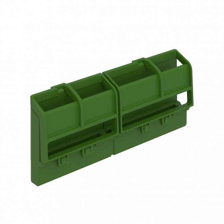 Шинный держатель FRAME 162мм (4 сегмента, до 20 полюсов), зеленый (для всех щитов) Шинный держатель FRAME 162мм (4 сегмента, до 20 полюсов), зеленый (для всех щитов)