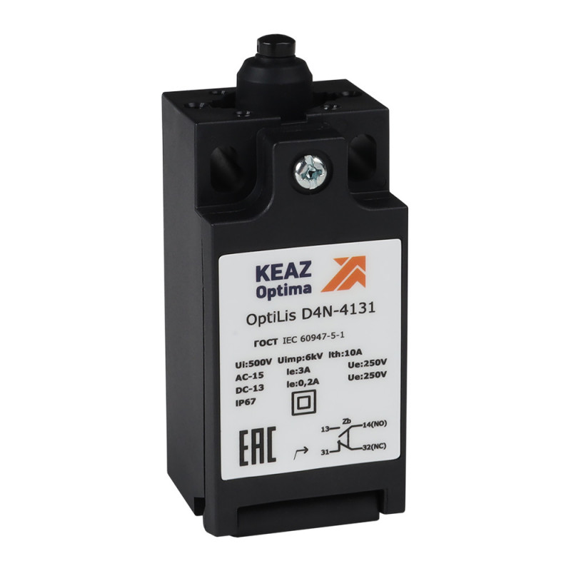 Выключатель концевой OptiLiS D4N-8132 толкатель роликовый пластиковый EN 50047 XCKT2100P16