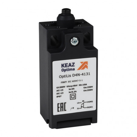 Выключатель концевой OptiLiS D4N-8132 толкатель роликовый пластиковый EN 50047 XCKT2100P16