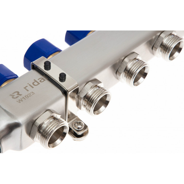 Коллекторная группа SSM-10R set 10 контуров 1'X3/4' с термостатическими клапанами и кронштейнами