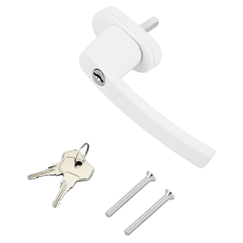 Ручка с ключом + кнопка д/пласт.окон SWH 37.1(02) 9016 Белая (WH008) (50,10),